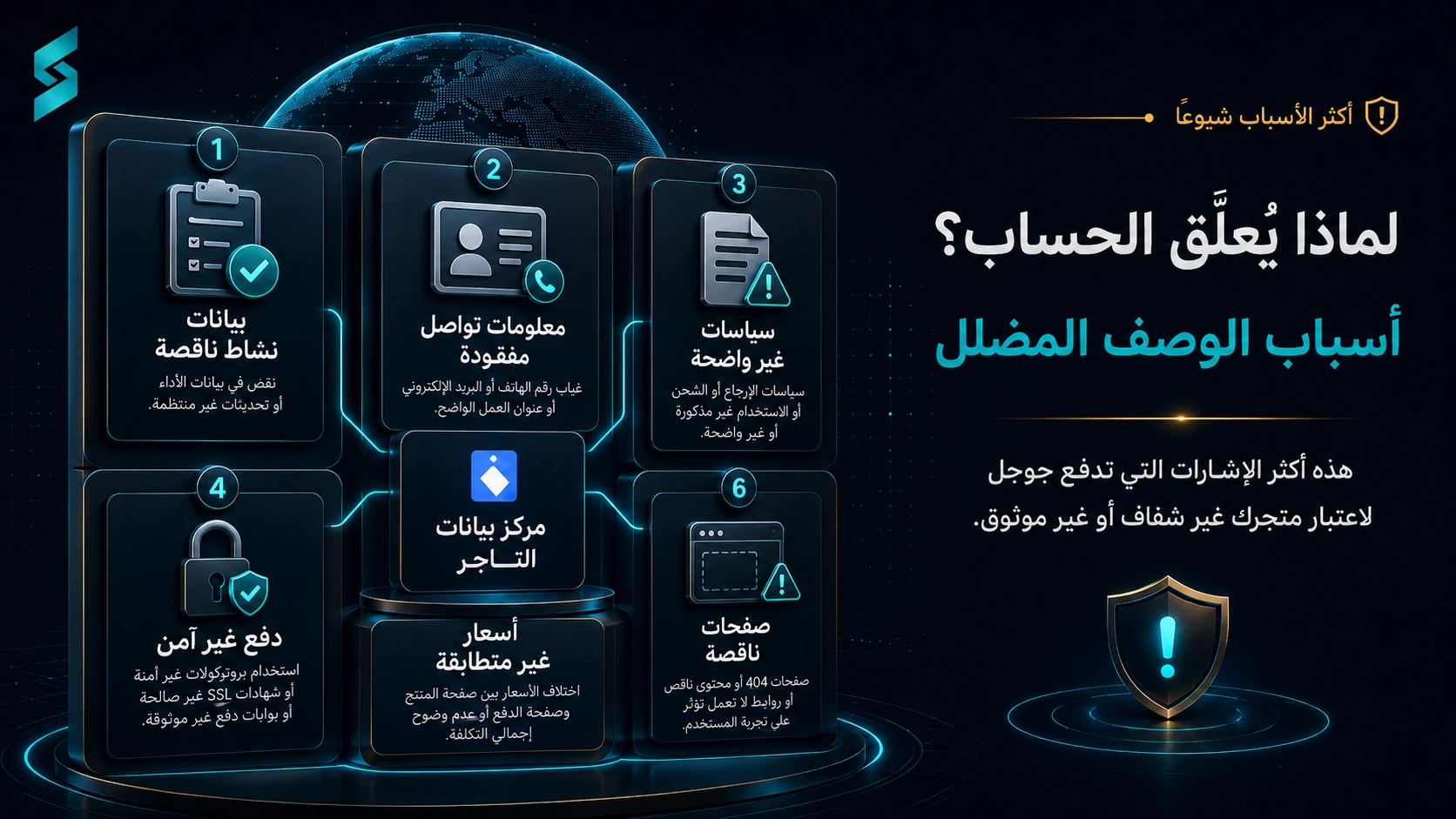أسباب تعليق الحساب في جوجل ميرشنت سنتر
