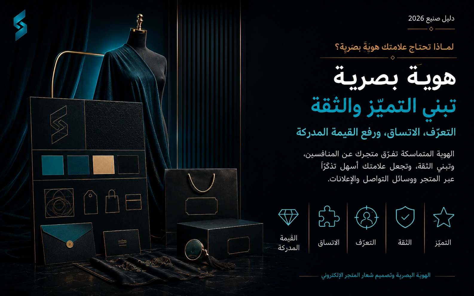 الهوية البصرية وتصميم شعار المتجر — صورة توضيحية
