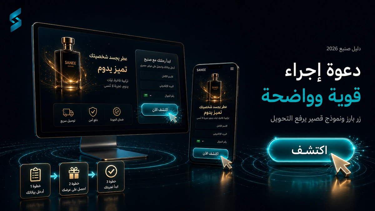 تصميم صفحة هبوط عالية التحويل — دعوة إجراء قوية وواضحة