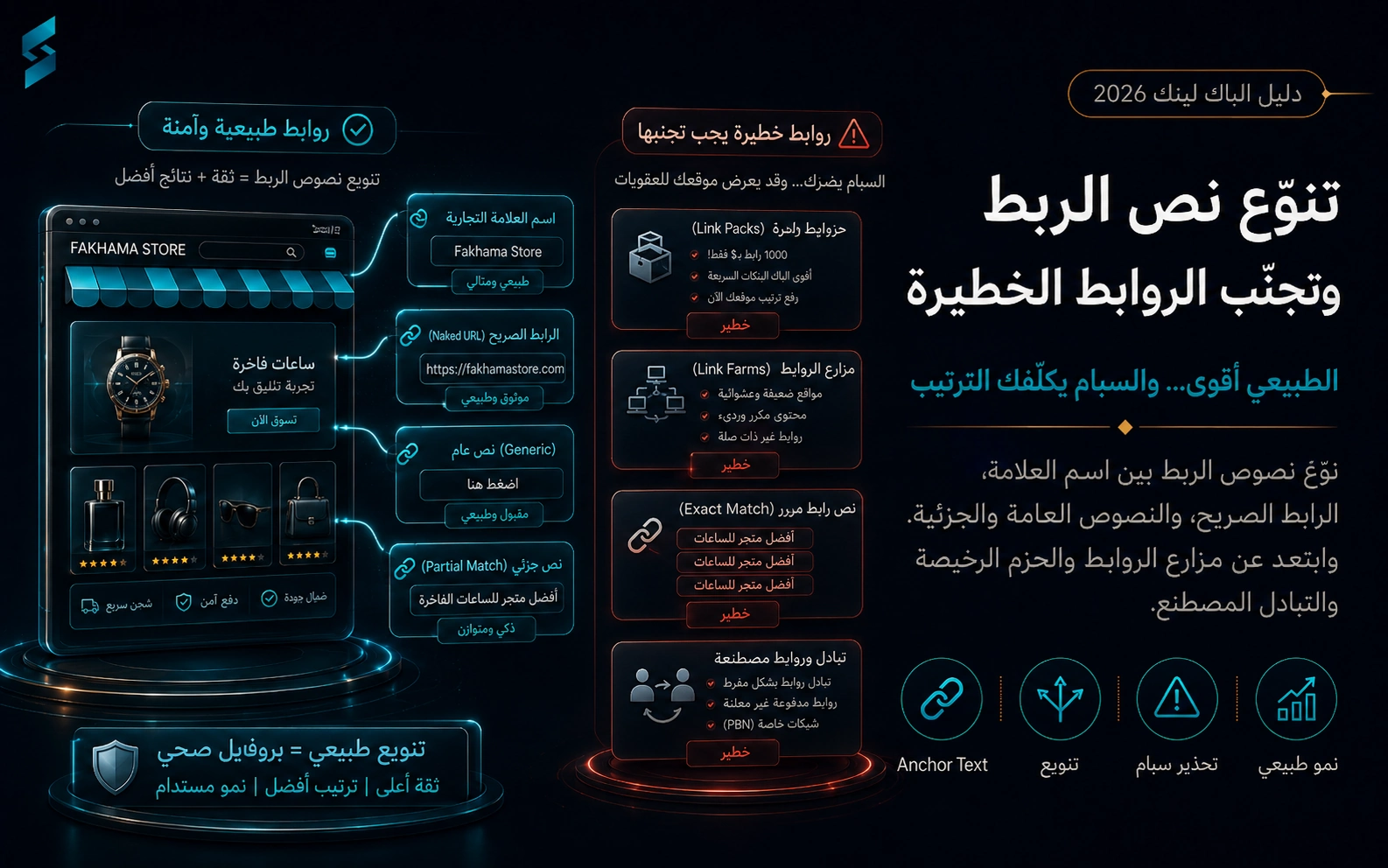 نص الربط والروابط الخطيرة التي تتجنبها