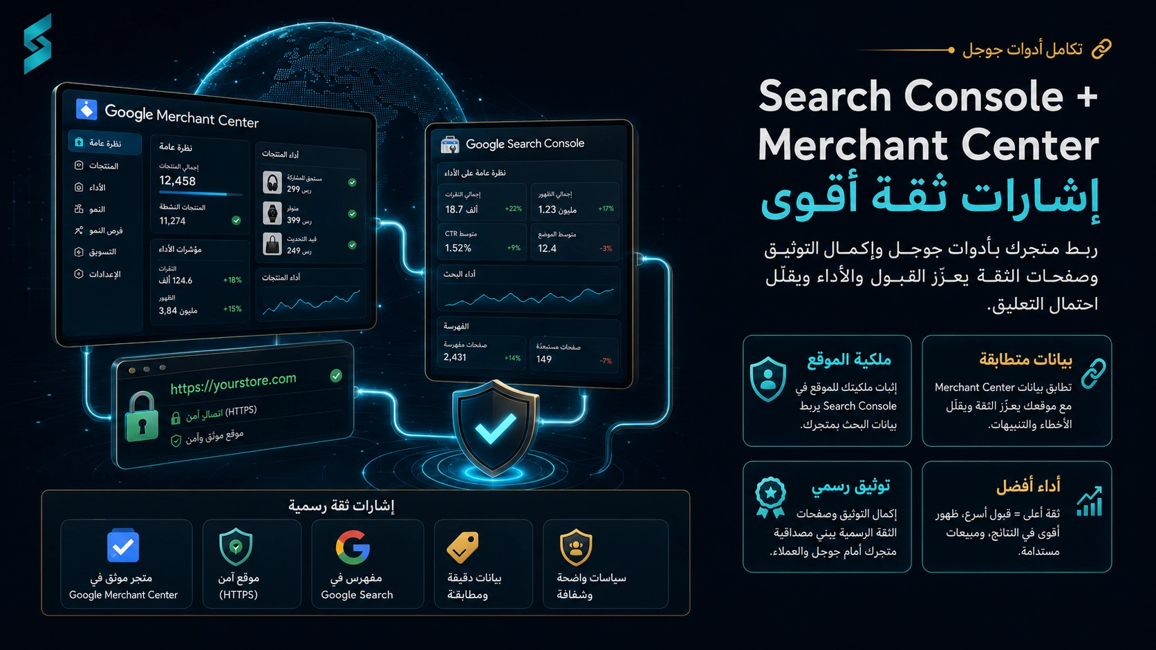 التحقق والتكامل مع أدوات جوجل
